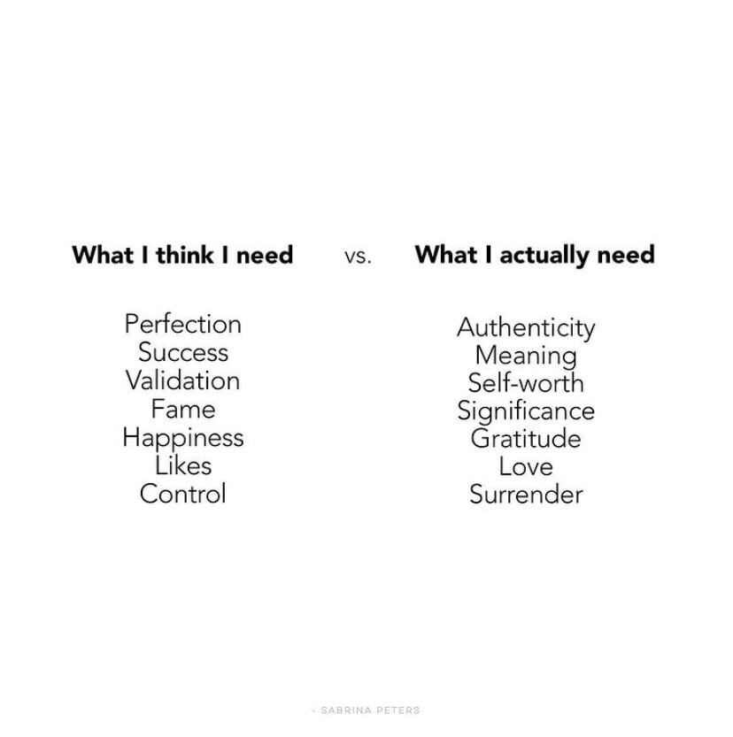 what i. think i need vs what you really need
