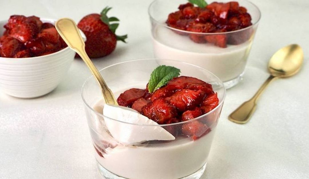 Panna Cotta with Roasted Strawberries